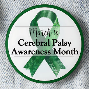 March Cerebral Palsy Awareness Month 6 Cm Round Badge