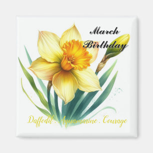 March Daffodil and Birthstone Magnet
