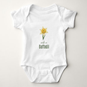 March Daffodil Birth Flower Bodysuit Watercolor