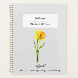 MARCH DAFFODIL BIRTH FLOWER PERSONALIZED  PLANNER