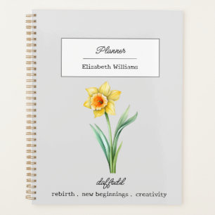 MARCH DAFFODIL BIRTH FLOWER PERSONALIZED  PLANNER