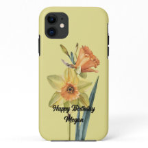 March Daffodil Birth Flower with Custom Name