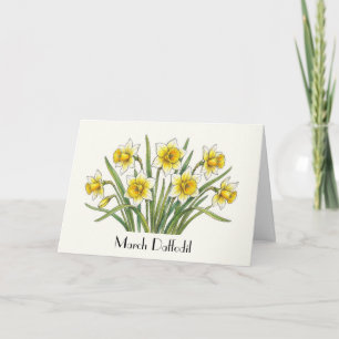 March Daffodil Greeting Card