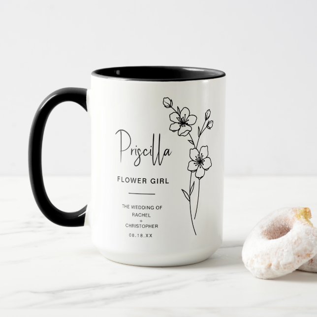 March Flower Girl | Cherry Blossom Birth Flower Mug (With Donut)