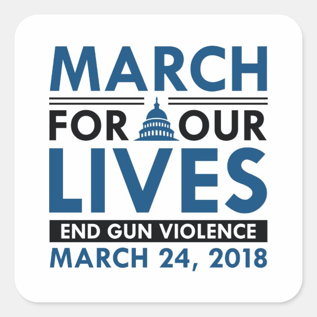 March For Our Lives Square Sticker (Front)