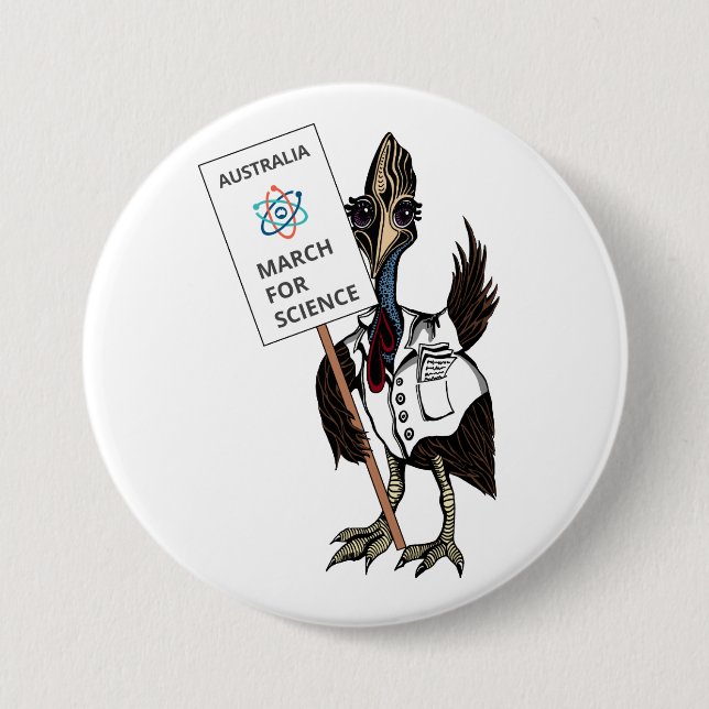 March for Science Australia - Cassowary - 7.5 Cm Round Badge (Front)