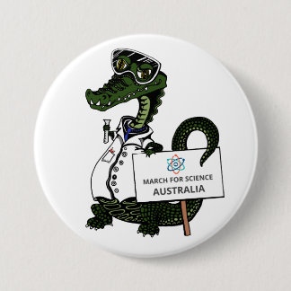 March for Science Australia - Crocodile - 7.5 Cm Round Badge