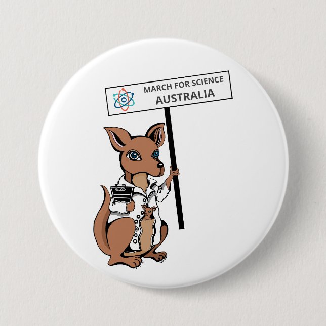March for Science Australia - Kangaroo - 7.5 Cm Round Badge (Front)