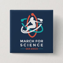 March For Science: San Diego - Navy Square Button