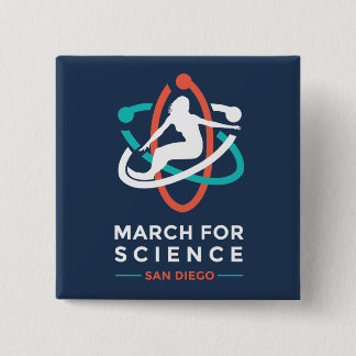 March For Science: San Diego - Navy Square Button