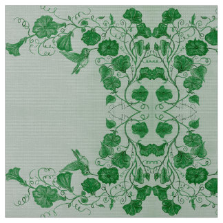 March Green Hummingbird Fabric