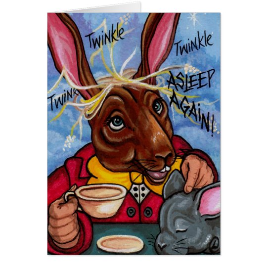 MARCH HARE & DORMOUSE Alice in Wonderland Note Car Card