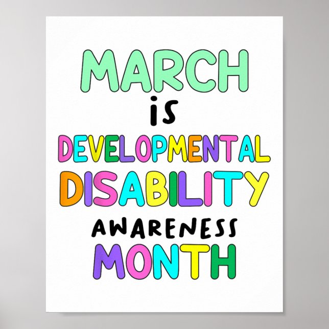 March Is Developmental Disability Awareness Month  Poster (Front)