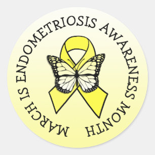March is Endometriosis Awareness Month Classic Round Sticker