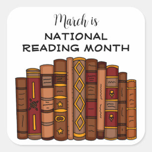 March is National Reading Month   Square Sticker