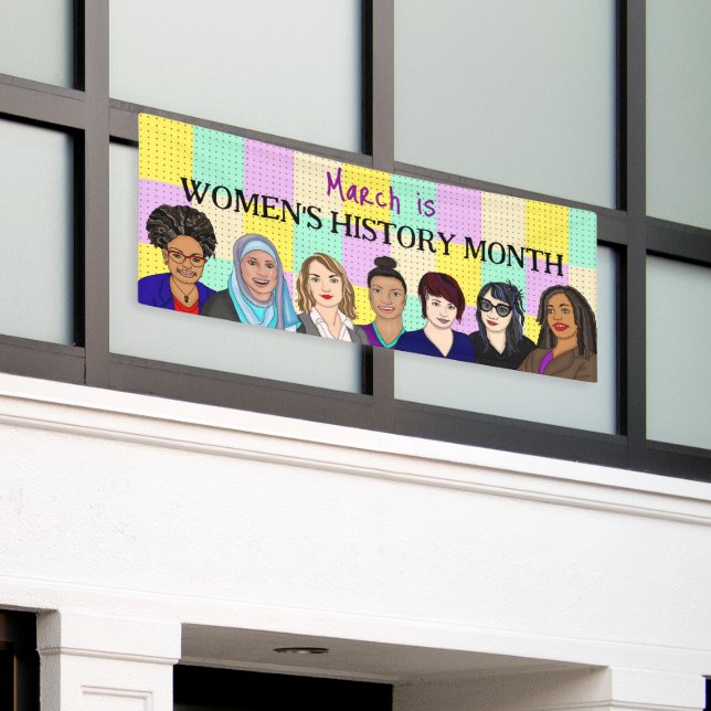 March is Women's History Month  Banner (Outside Building)