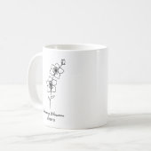 March Monogram Birth Month Flower Coffee Mug (Front Left)