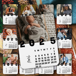 March New Year 2025 Calendar Family  Photo  Magnet