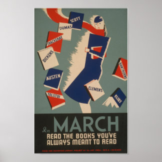 March Reading Vintage WPA Poster