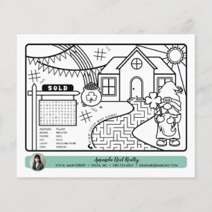 march realtor open house colouring activity page
