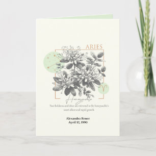 March to April Birth Flower Custom Birthday Card