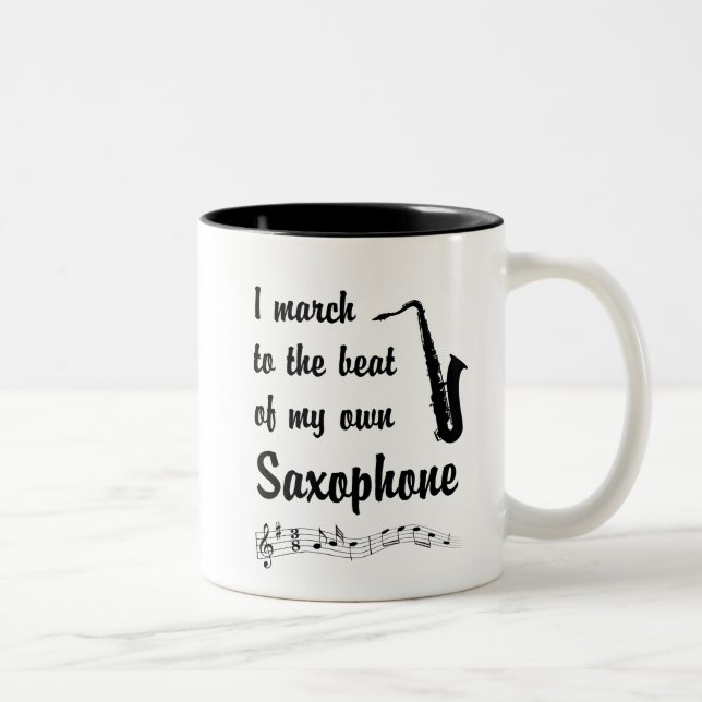 March to the Beat: Saxophone Two-Tone Coffee Mug (Right)
