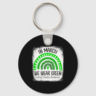 March We Wear Green Kidney Disease Awareness Ribbo Key Ring