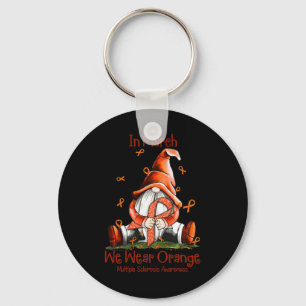 March We Wear Orange Gnome Multiple Sclerosis Ms 1 Key Ring