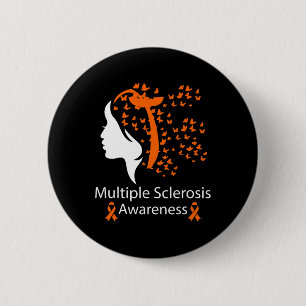 March We Wear Orange Multiple Sclerosis Awareness  6 Cm Round Badge
