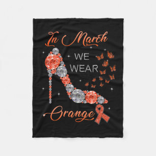 March We Wear Orange Multiple Sclerosis Awareness Fleece Blanket