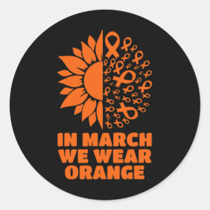 March We Wear Sunflower Multiple Sclerosis Awarene Classic Round Sticker