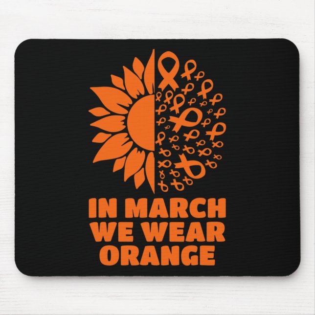 March We Wear Sunflower Multiple Sclerosis Awarene Mouse Pad (Front)
