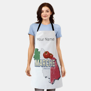 Marche Italy Retro Region Map Vintage Souvenir Apron
