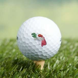 Marche Italy Retro Region Map Vintage Souvenir Golf Balls