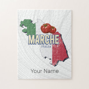 Marche Italy Retro Region Map Vintage Souvenir Jigsaw Puzzle