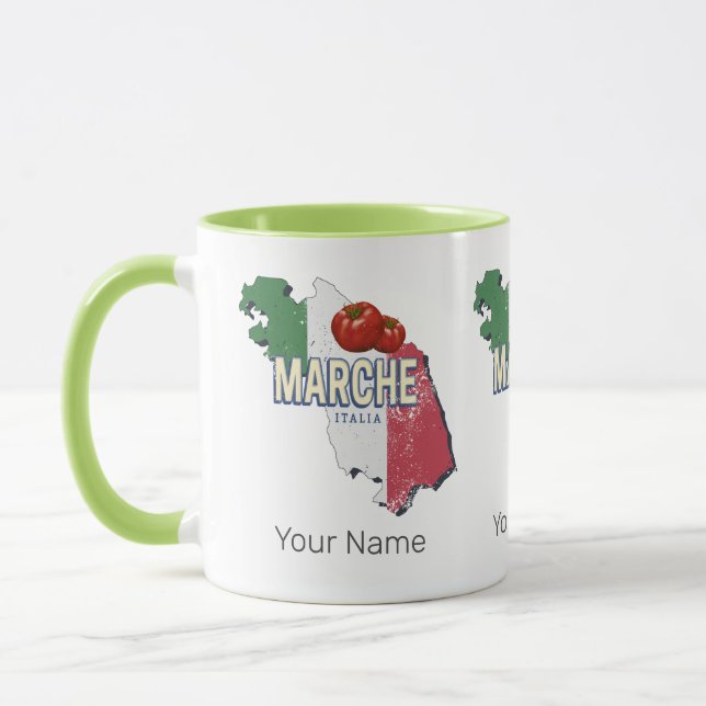 Marche Italy Retro Region Map Vintage Souvenir Mug (Left)