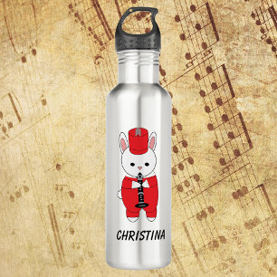 Marching Band Bunny Clarinet Personalise Red White 710 Ml Water Bottle