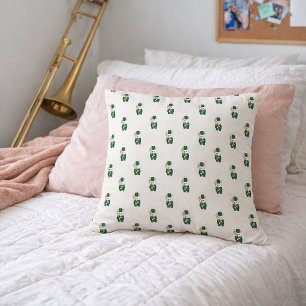 Marching Band Bunny with Trombone Green Gold Cushion
