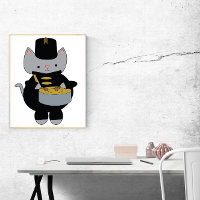Marching Band Cat Snare Drum Black and Gold