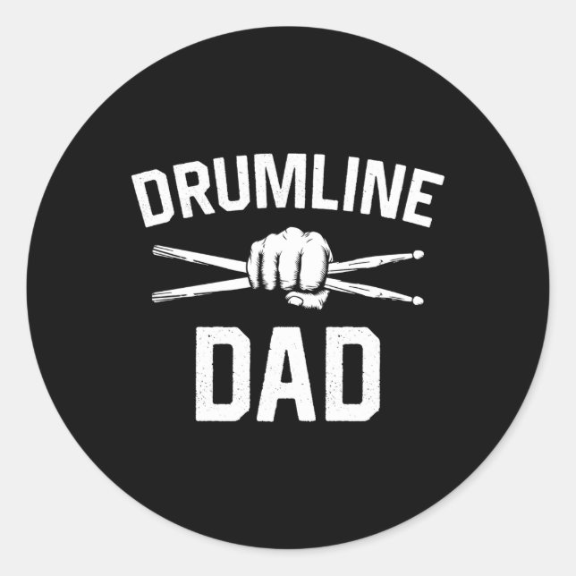 Marching Band Dad Fathers Day Drum Corps Drumline  Classic Round Sticker (Front)