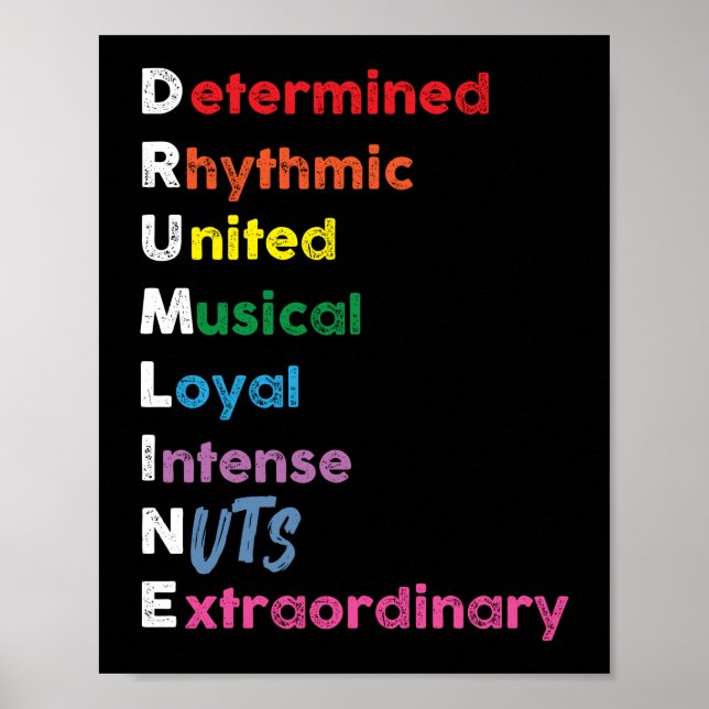 Marching Band Drum Corps Drumline Rainbow Poster (Front)