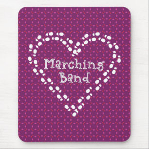 Marching Band Footprints Heart Mouse Pad