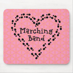Marching Band Footprints Heart Mouse Pad