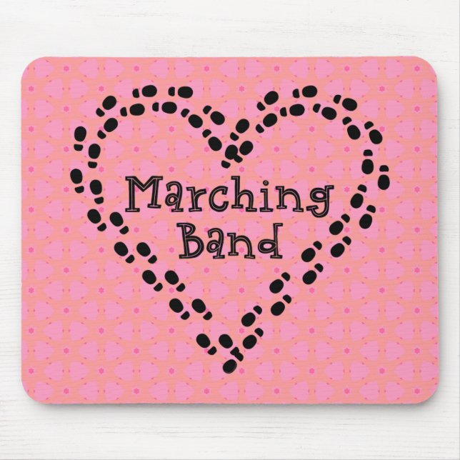 Marching Band Footprints Heart Mouse Pad (Front)