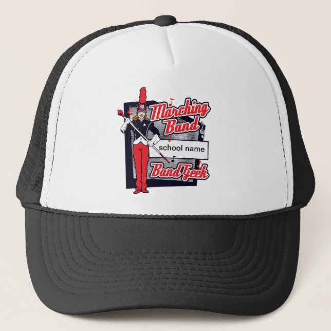 Marching Band Geek Red Trucker Hat (Front)