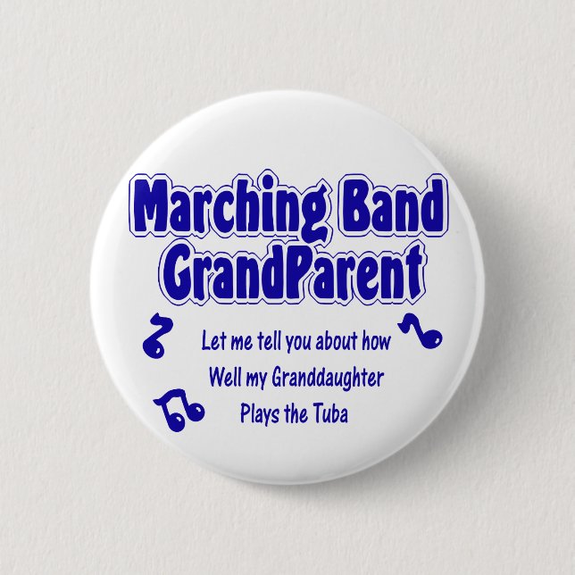 Marching Band Grandparent/ Tuba 6 Cm Round Badge (Front)