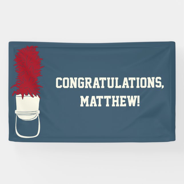 Marching Band Hat with Feathers Custom Message Banner (Horizontal)