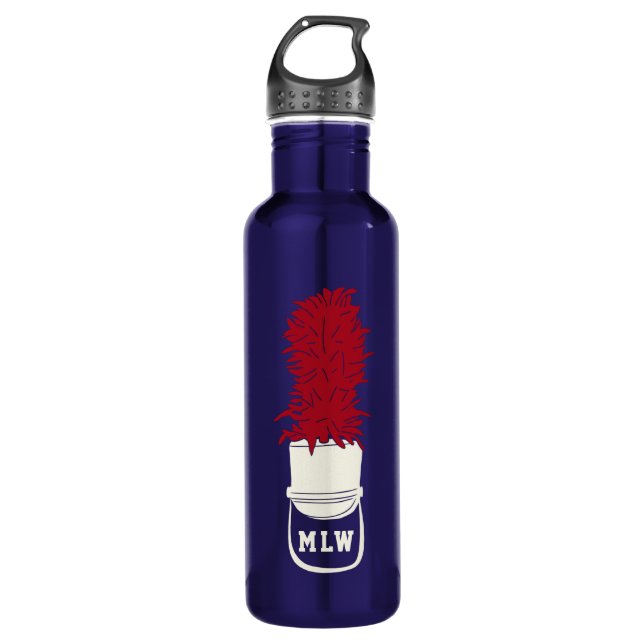 Marching Band Hat with Feathers Monogrammed 710 Ml Water Bottle (Front)