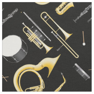 Marching Band Instruments Music Musician Decor Fabric