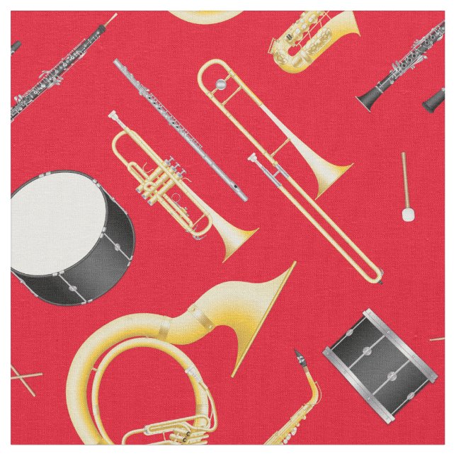 Marching Band Instruments Music Musician Red Fabric (Close Up)